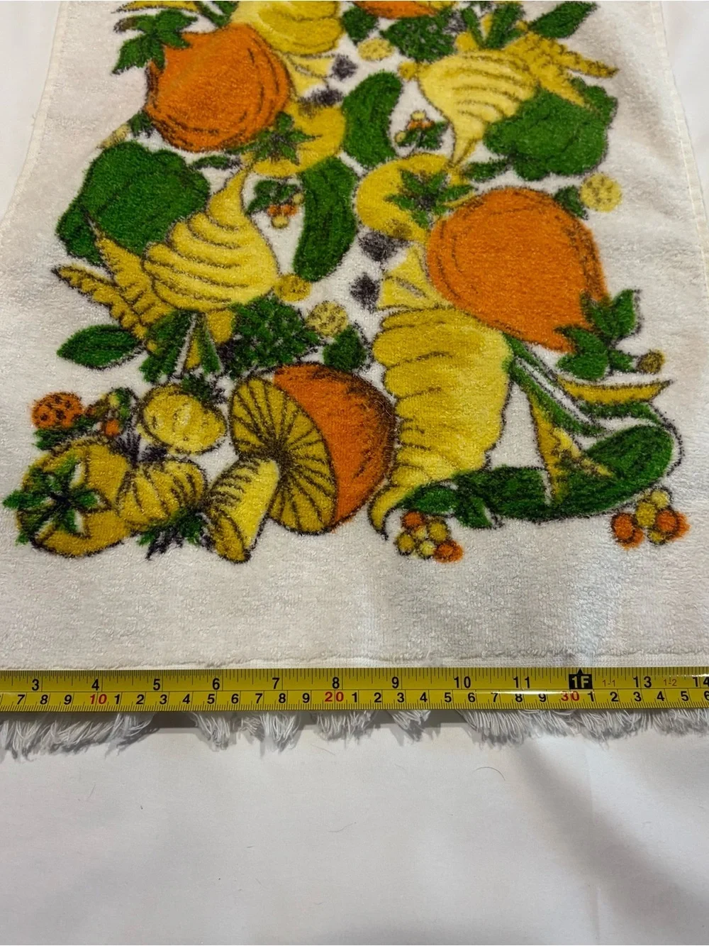 Vtg 70's Mushroom Cannon Kitchen Hand Towel Dish USA Cotton Terry Cloth MCM